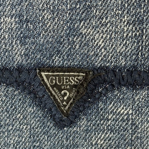 GUESS Del Mar Fit Jeans Women’s 33 Low Rise Slim Ripped Velvet Backing Y2K Denim - Picture 8 of 15